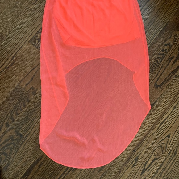 Express High-Low Maxi Neon Pink Skirt - Picture 2 of 4
